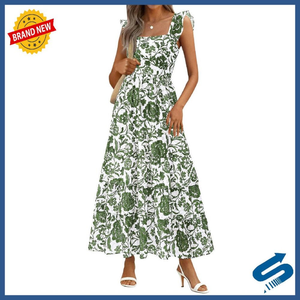 Sleeveless Floral Maxi Dress With Pockets - Lightweight A-Line Wedding Guest